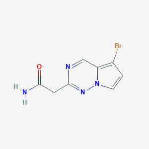 molecular formula C8H7BrN4O B13005824 2-(5-Bromopyrrolo[2,1-f][1,2,4]triazin-2-yl)acetamide 