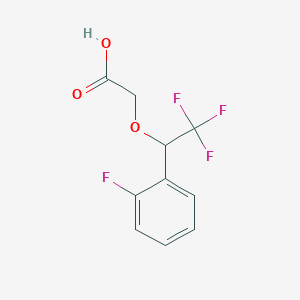 molecular formula C10H8F4O3 B13005836 2-(2,2,2-Trifluoro-1-(2-fluorophenyl)ethoxy)acetic acid 