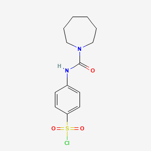 molecular formula C13H17ClN2O3S B13005896 4-(Azepane-1-carboxamido)benzene-1-sulfonyl chloride CAS No. 728864-68-4