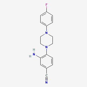 molecular formula C17H17FN4 B13005910 3-Amino-4-(4-(4-fluorophenyl)piperazin-1-yl)benzonitrile CAS No. 1706428-53-6