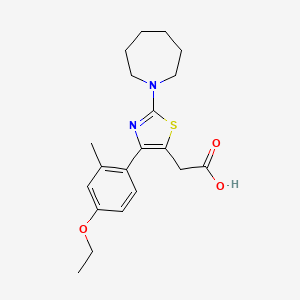 2-(2-(Azepan-1-yl)-4-(4-ethoxy-2-methylphenyl)thiazol-5-yl)acetic acid