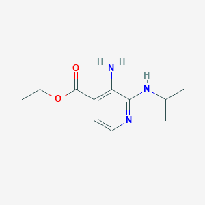 molecular formula C11H17N3O2 B13005925 Ethyl 3-amino-2-(isopropylamino)isonicotinate 