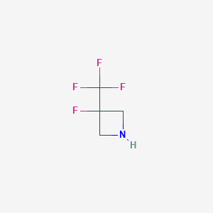 molecular formula C4H5F4N B13005935 3-Fluoro-3-(trifluoromethyl)azetidine 