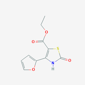 molecular formula C10H9NO4S B13005955 Ethyl 4-(furan-2-yl)-2-oxo-2,3-dihydrothiazole-5-carboxylate 