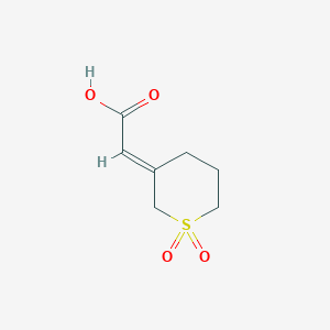 molecular formula C7H10O4S B13005958 2-(1,1-Dioxidodihydro-2H-thiopyran-3(4H)-ylidene)acetic acid 