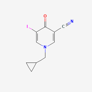 molecular formula C10H9IN2O B13005959 1-(Cyclopropylmethyl)-5-iodo-4-oxo-1,4-dihydropyridine-3-carbonitrile 