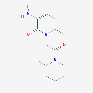 molecular formula C14H21N3O2 B13005994 3-Amino-6-methyl-1-(2-(2-methylpiperidin-1-yl)-2-oxoethyl)pyridin-2(1H)-one 