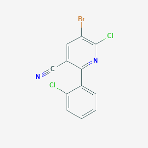 5-Bromo-6-chloro-2-(2-chlorophenyl)nicotinonitrile