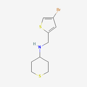 molecular formula C10H14BrNS2 B13006012 N-((4-Bromothiophen-2-yl)methyl)tetrahydro-2H-thiopyran-4-amine 