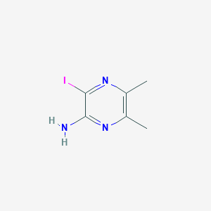 molecular formula C6H8IN3 B13006023 3-Iodo-5,6-dimethylpyrazin-2-amine 