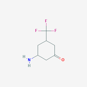 molecular formula C7H10F3NO B13006040 3-Amino-5-(trifluoromethyl)cyclohexan-1-one 