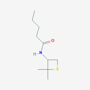 molecular formula C10H19NOS B13006045 N-(2,2-Dimethylthietan-3-yl)pentanamide 