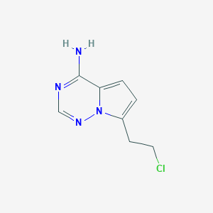 molecular formula C8H9ClN4 B13006102 7-(2-Chloroethyl)pyrrolo[2,1-f][1,2,4]triazin-4-amine 