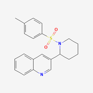 molecular formula C21H22N2O2S B13006135 3-(1-Tosylpiperidin-2-yl)quinoline 