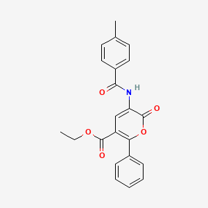molecular formula C22H19NO5 B1300615 3-[(4-甲基苯甲酰)氨基]-2-氧代-6-苯基-2H-吡喃-5-羧酸乙酯 CAS No. 339009-32-4