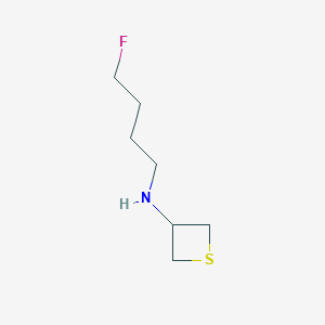 molecular formula C7H14FNS B13006161 N-(4-Fluorobutyl)thietan-3-amine 