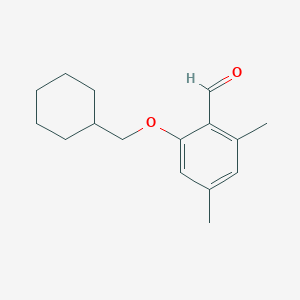 molecular formula C16H22O2 B13006177 2-(Cyclohexylmethoxy)-4,6-dimethylbenzaldehyde 