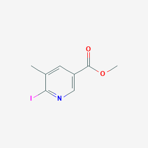 molecular formula C8H8INO2 B13006182 Methyl 6-iodo-5-methylnicotinate 