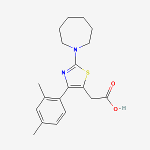 2-(2-(Azepan-1-yl)-4-(2,4-dimethylphenyl)thiazol-5-yl)acetic acid