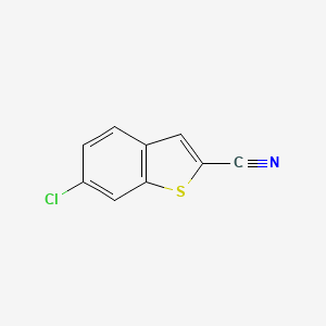 molecular formula C9H4ClNS B13006190 6-Chlorobenzo[b]thiophene-2-carbonitrile 