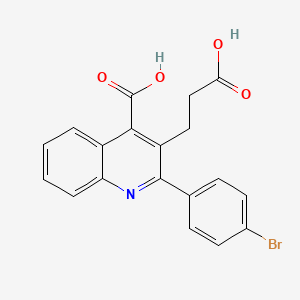 2-(4-Bromophenyl)-3-(2-carboxyethyl)quinoline-4-carboxylic acid