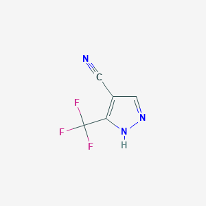 molecular formula C5H2F3N3 B1300621 3-(trifluoromethyl)-1H-pyrazole-4-carbonitrile CAS No. 318951-60-9