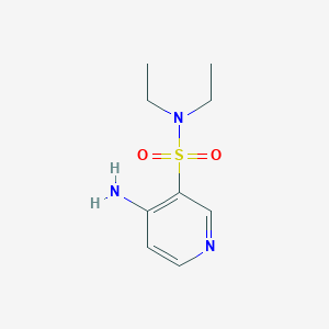 molecular formula C9H15N3O2S B13006267 4-amino-N,N-diethylpyridine-3-sulfonamide 