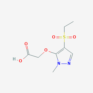 molecular formula C8H12N2O5S B13006295 2-((4-(Ethylsulfonyl)-1-methyl-1H-pyrazol-5-yl)oxy)acetic acid 