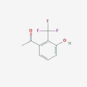 molecular formula C9H7F3O2 B13006302 1-(3-Hydroxy-2-(trifluoromethyl)phenyl)ethanone 