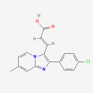 molecular formula C17H13ClN2O2 B13006319 3-(2-(4-Chlorophenyl)-7-methylimidazo[1,2-a]pyridin-3-yl)acrylic acid 