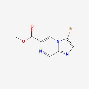 molecular formula C8H6BrN3O2 B13006357 Methyl 3-bromoimidazo[1,2-a]pyrazine-6-carboxylate 