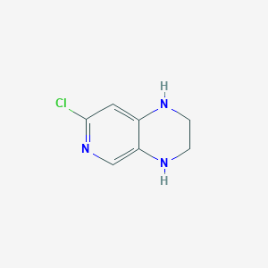 molecular formula C7H8ClN3 B13006373 7-Chloro-1,2,3,4-tetrahydropyrido[3,4-b]pyrazine 