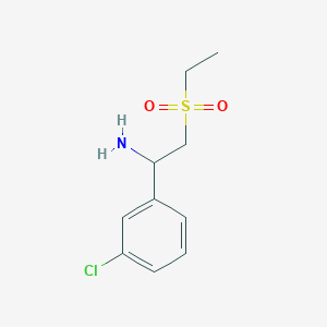 molecular formula C10H14ClNO2S B13006398 1-(3-Chlorophenyl)-2-(ethylsulfonyl)ethanamine 