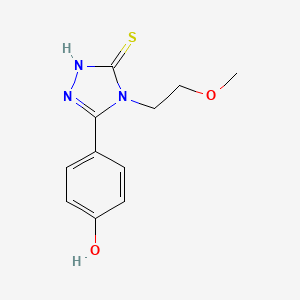 molecular formula C11H13N3O2S B13006413 4-(5-Mercapto-4-(2-methoxyethyl)-4H-1,2,4-triazol-3-yl)phenol 