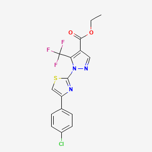 molecular formula C16H11ClF3N3O2S B1300644 1-[4-(4-氯苯基)-1,3-噻唑-2-基]-5-(三氟甲基)-1H-吡唑-4-羧酸乙酯 CAS No. 159885-63-9
