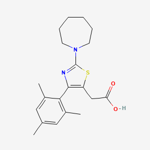 2-(2-(Azepan-1-yl)-4-mesitylthiazol-5-yl)acetic acid