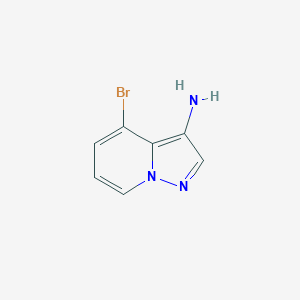 molecular formula C7H6BrN3 B13006471 4-Bromopyrazolo[1,5-a]pyridin-3-amine 