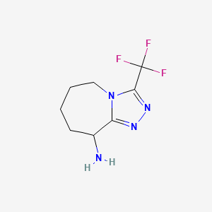 molecular formula C8H11F3N4 B13006490 3-(Trifluoromethyl)-6,7,8,9-tetrahydro-5H-[1,2,4]triazolo[4,3-a]azepin-9-amine 