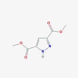 molecular formula C7H8N2O4 B1300650 dimethyl 1H-pyrazole-3,5-dicarboxylate CAS No. 4077-76-3