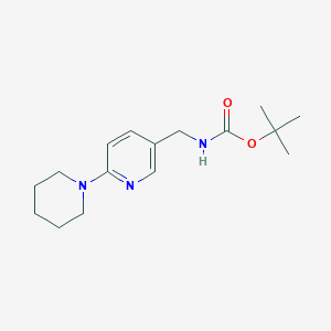 molecular formula C16H25N3O2 B13006512 tert-Butyl ((6-(piperidin-1-yl)pyridin-3-yl)methyl)carbamate 