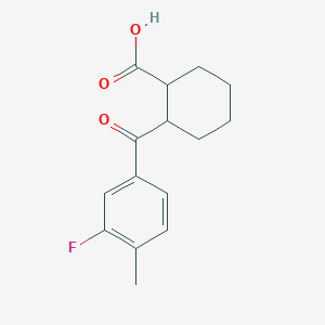 molecular formula C15H17FO3 B13006550 2-(3-Fluoro-4-methylbenzoyl)cyclohexanecarboxylic acid 