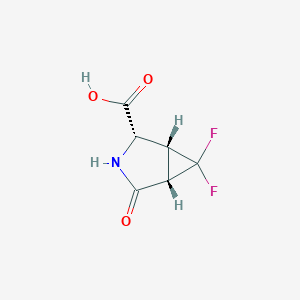 molecular formula C6H5F2NO3 B13006559 (1R,2S,5S)-6,6-Difluoro-4-oxo-3-azabicyclo[3.1.0]hexane-2-carboxylic acid 