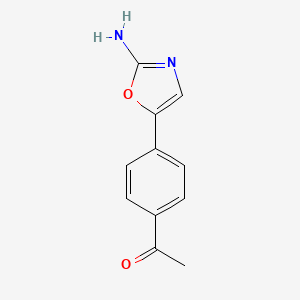 molecular formula C11H10N2O2 B13006561 1-(4-(2-Aminooxazol-5-yl)phenyl)ethanone 