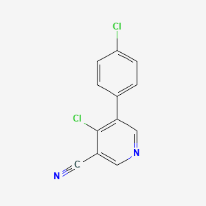 molecular formula C12H6Cl2N2 B13006639 4-Chloro-5-(4-chlorophenyl)nicotinonitrile 