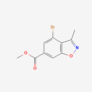 molecular formula C10H8BrNO3 B13006644 Methyl 4-bromo-3-methyl-1,2-benzoxazole-6-carboxylate 