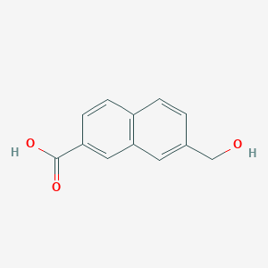 molecular formula C12H10O3 B13006675 7-(Hydroxymethyl)-2-naphthoic acid 