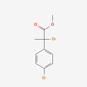 molecular formula C10H10Br2O2 B13006684 Methyl 2-bromo-2-(4-bromophenyl)propanoate 