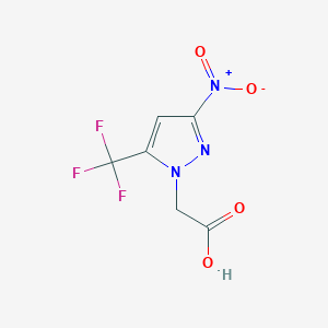 molecular formula C6H4F3N3O4 B13006752 [3-nitro-5-(trifluoromethyl)-1H-pyrazol-1-yl]acetic acid 