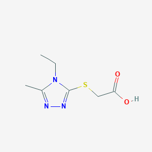 molecular formula C7H11N3O2S B13006781 (4-Ethyl-5-methyl-4H-[1,2,4]triazol-3-ylsulfanyl)-acetic acid 