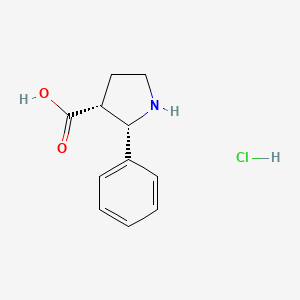 molecular formula C11H14ClNO2 B13006812 (2S,3R)-2-phenylpyrrolidine-3-carboxylic acid hydrochloride 